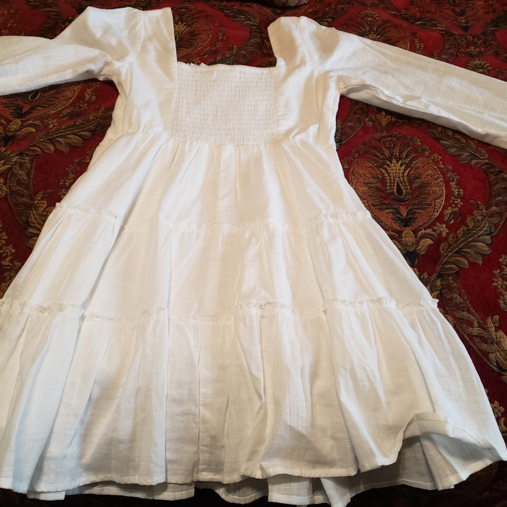 Elegant Altar'd StateWhite Long Sleeve Dress - Picture 9 of 14